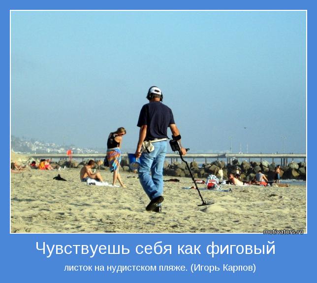  листок на нудистском пляже. (Игорь Карпов)