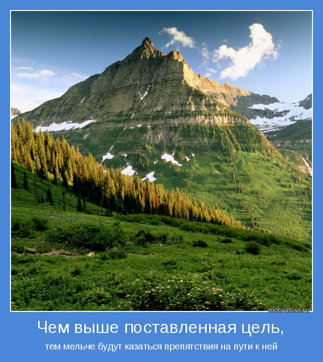 тем мельче будут казаться препятствия на пути к ней