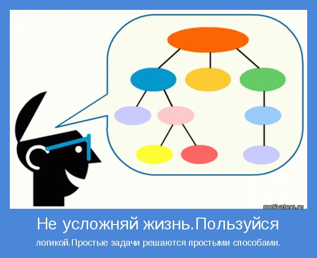 логикой.Простые задачи решаются простыми способами.