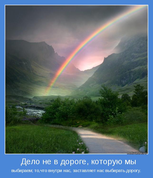 выбираем; то,что внутри нас, заставляет нас выбирать дорогу.