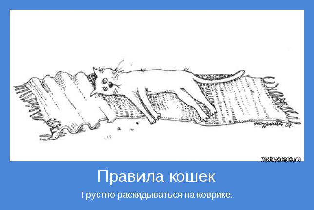 Грустно раскидываться на коврике.